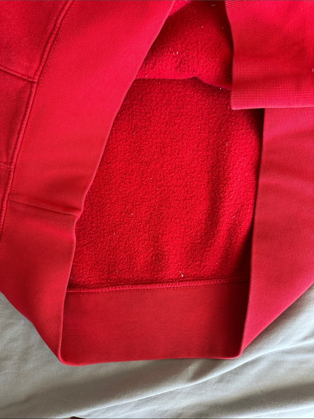 Nike Red Pullover Hoodie with White Swoosh - Picture 4 of 5